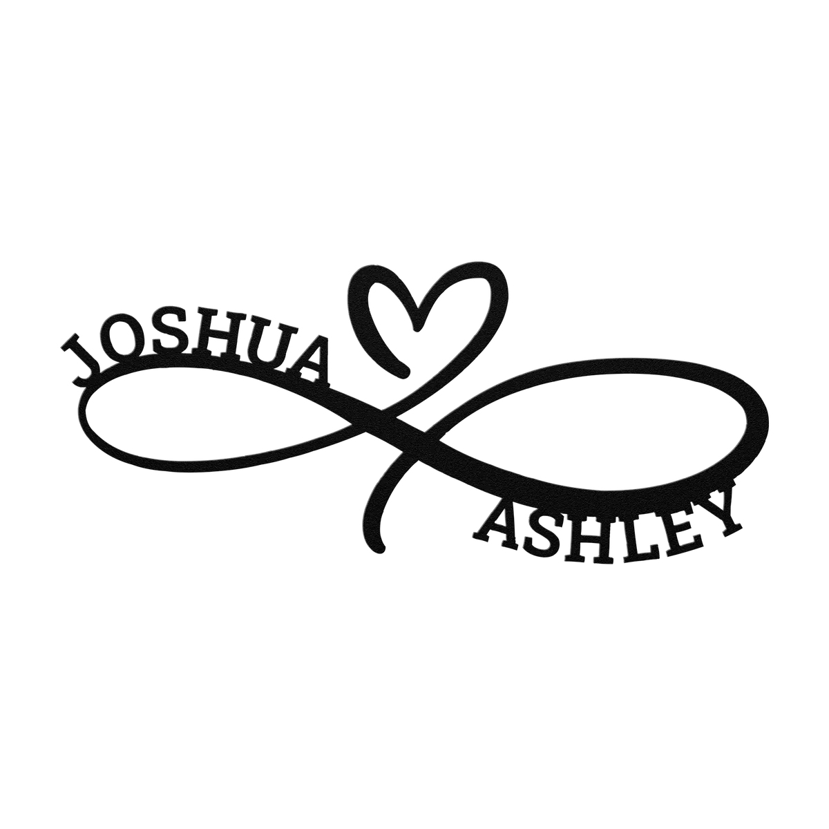 Joshua & Ashley Infinity Heart Metal Sign