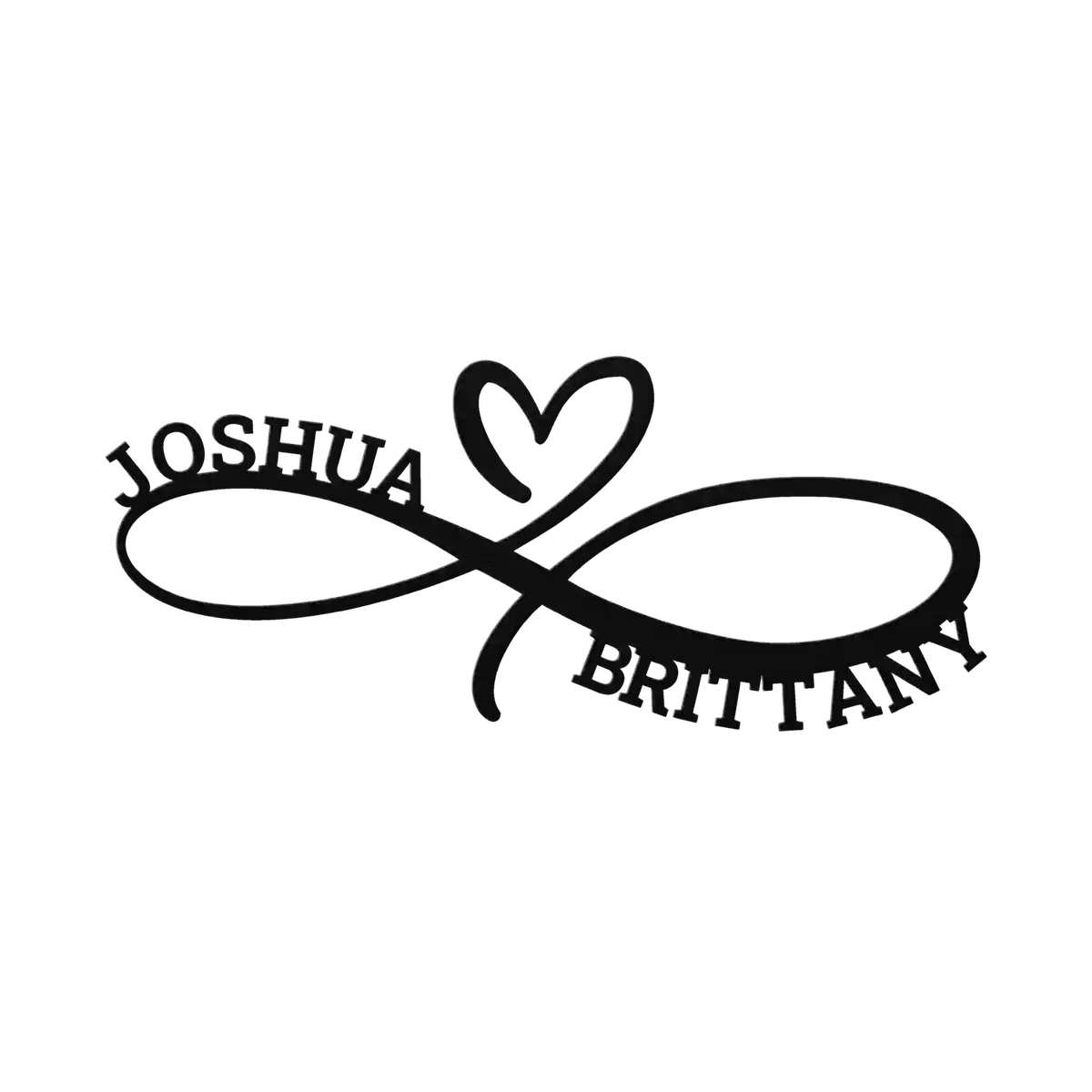 Joshua & Brittany Infinity Heart Metal Sign