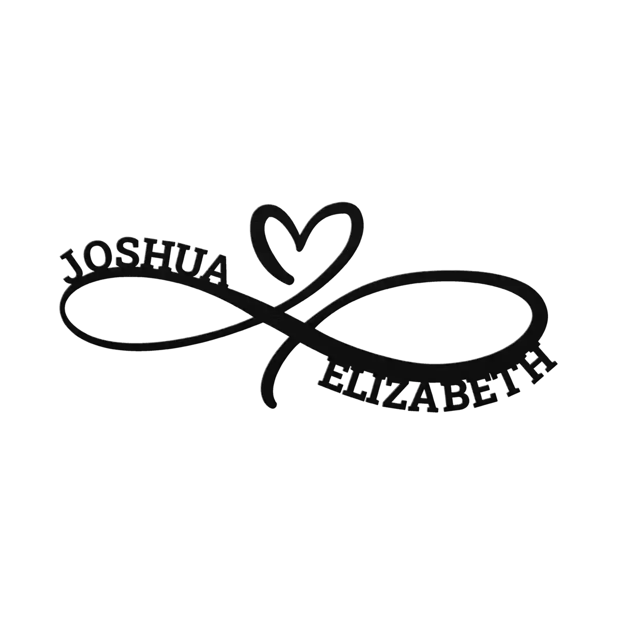 Joshua & Elizabeth Infinity Heart Metal Sign