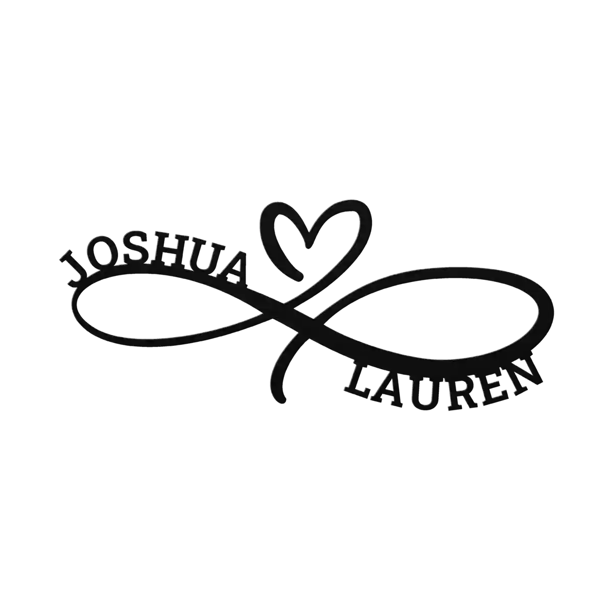 Joshua & Lauren Infinity Heart Metal Sign