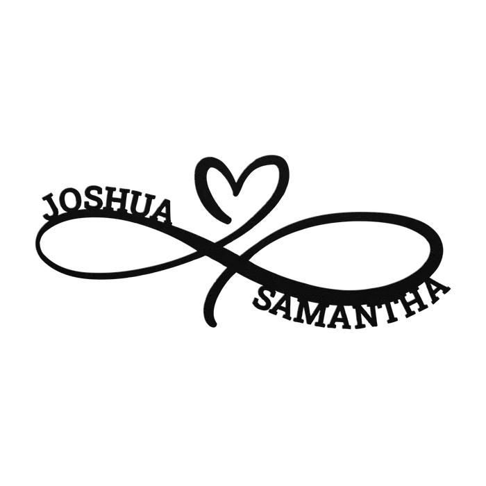 Joshua & Samantha Infinity Heart Metal Sign