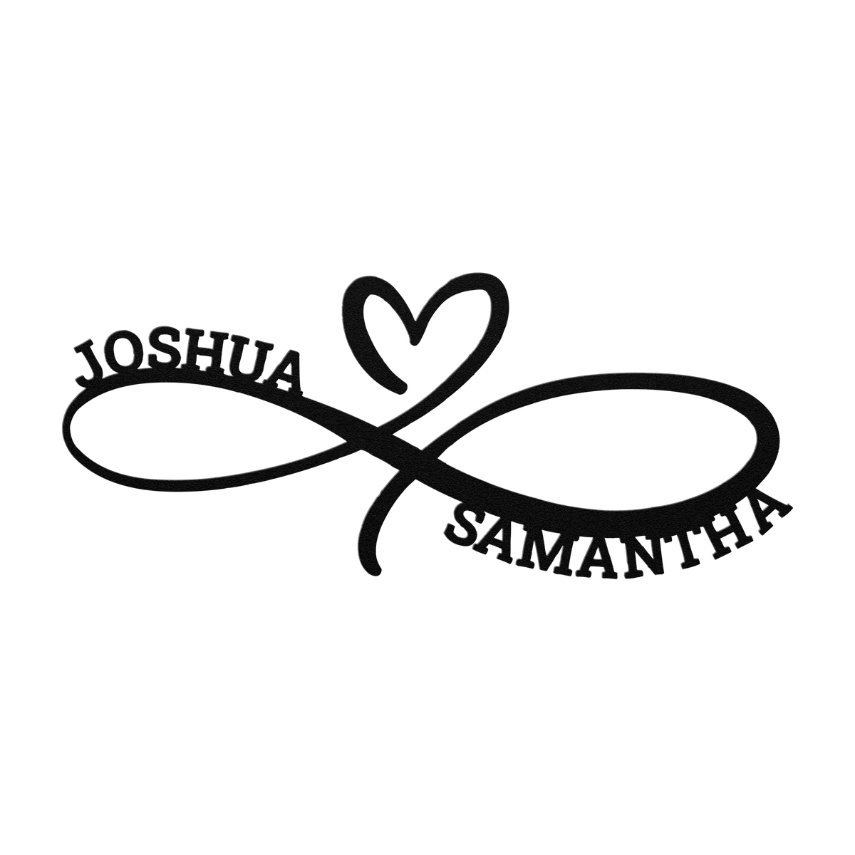 Joshua & Samantha Infinity Heart Metal Sign