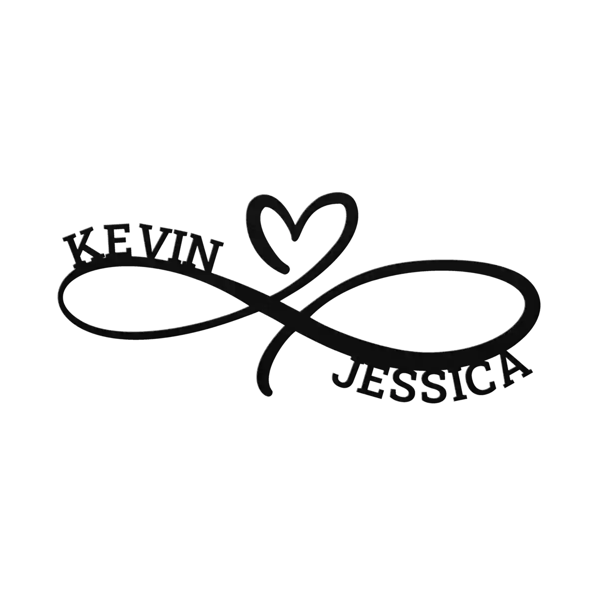 Kevin & Jessica Infinity Heart Metal Sign