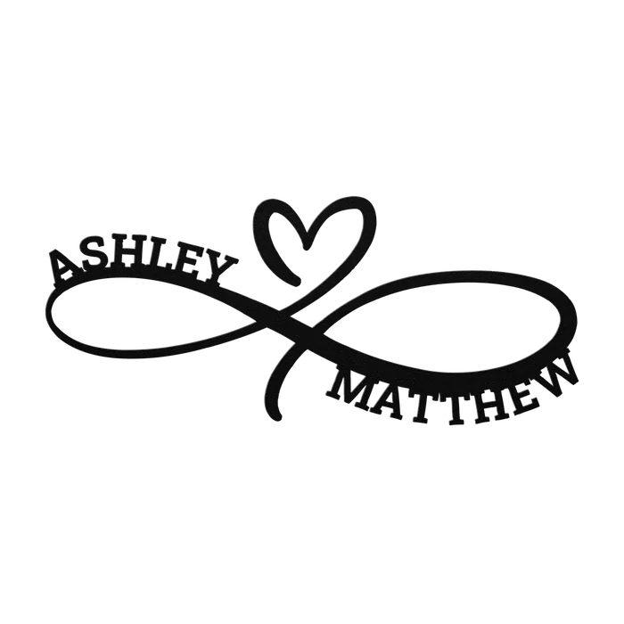 Matthew & Ashley Infinity Heart Metal Sign