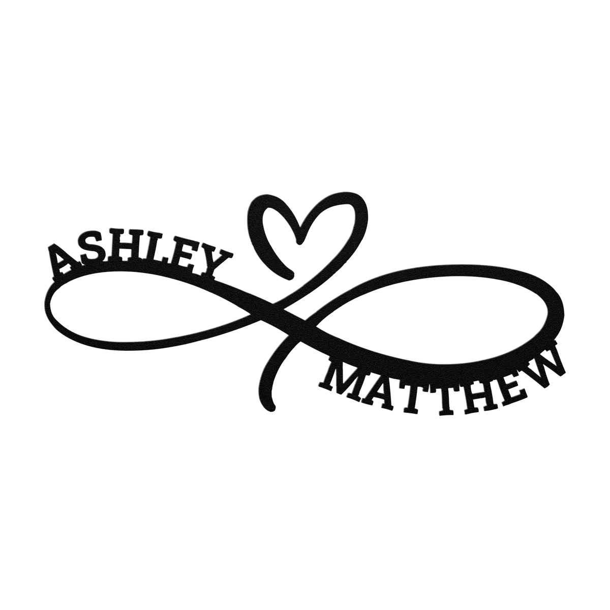 Matthew & Ashley Infinity Heart Metal Sign