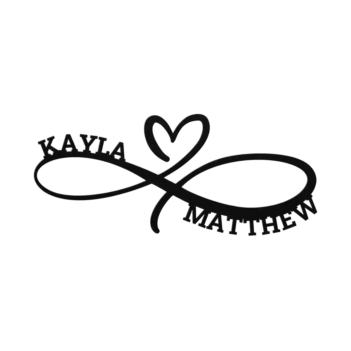 Matthew & Kayla Infinity Heart Metal Sign