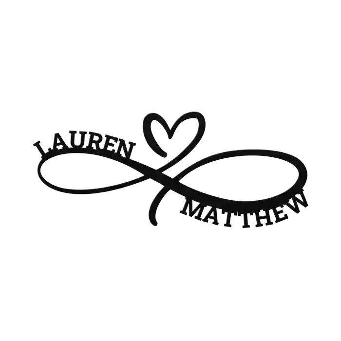 Matthew & Lauren Infinity Heart Metal Sign