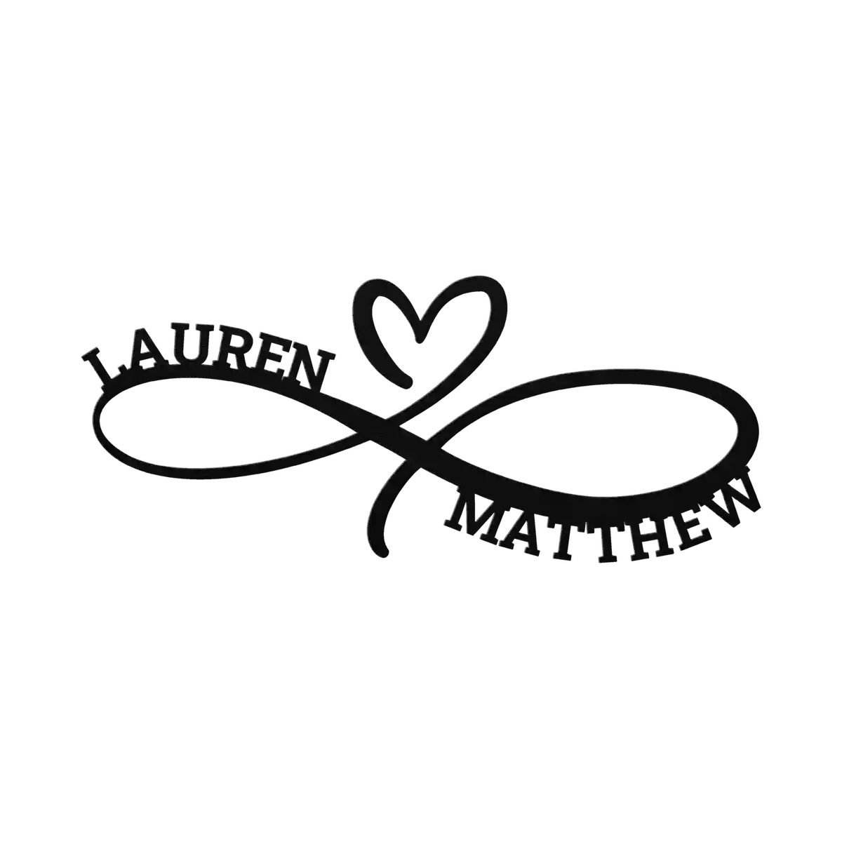 Matthew & Lauren Infinity Heart Metal Sign