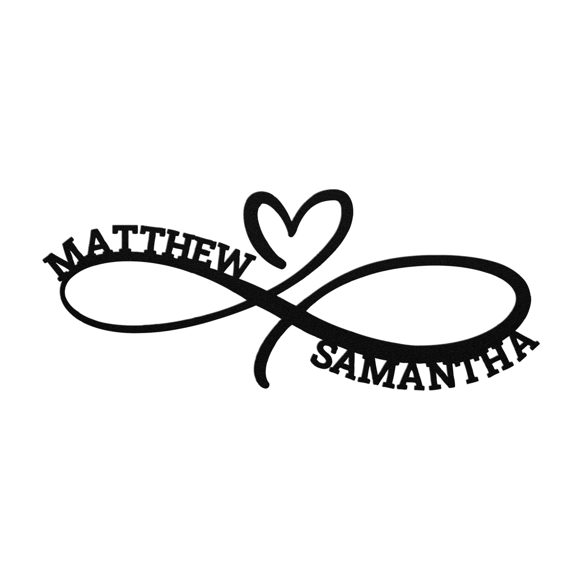 Matthew & Samantha Infinity Heart Metal Sign
