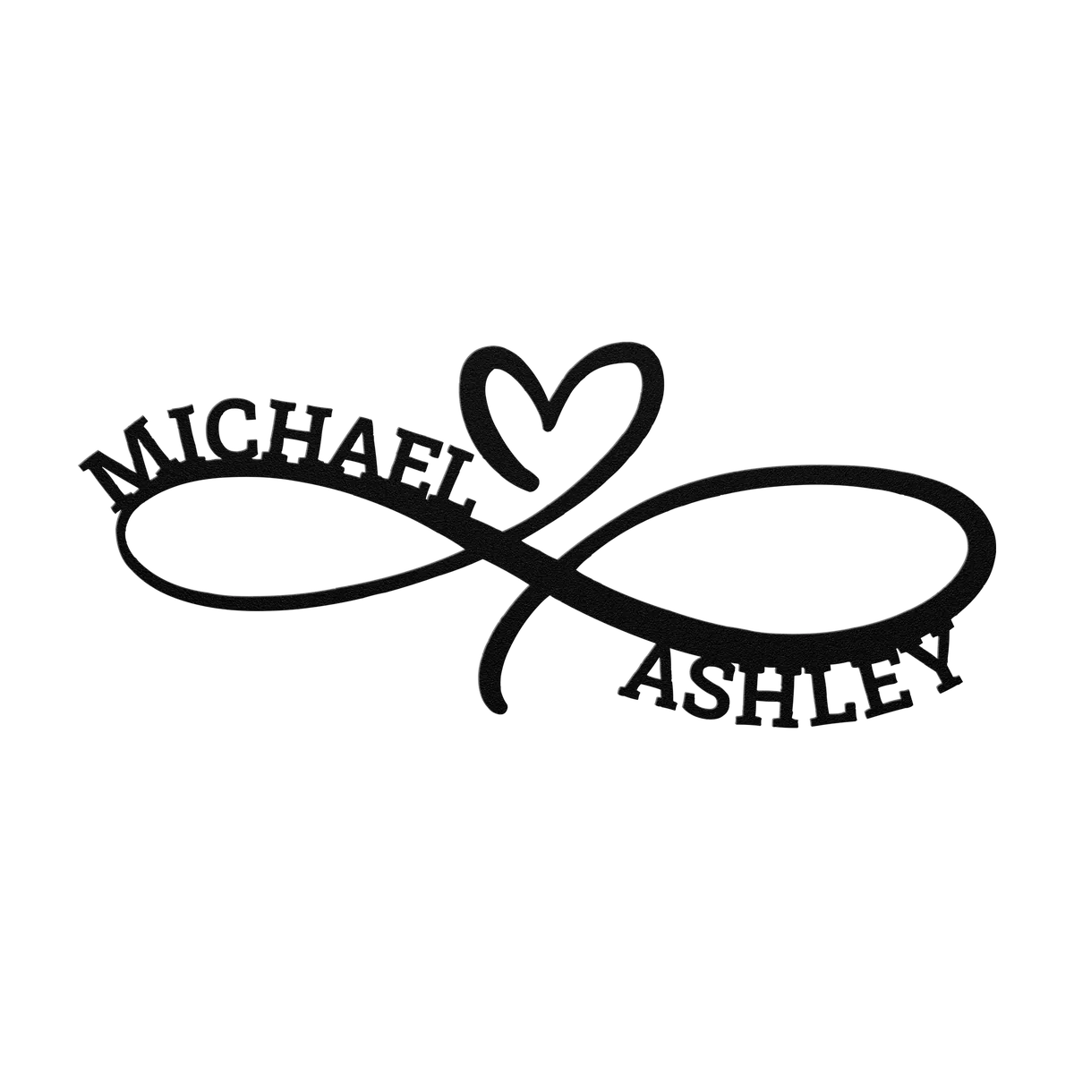 Michael & Ashley Infinity Heart Metal Sign