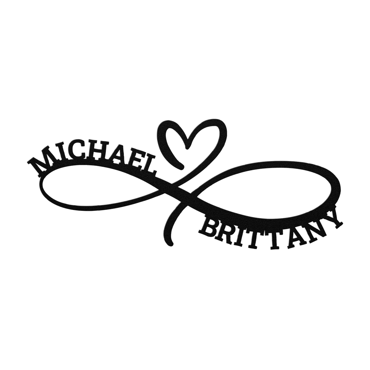 Michael & Brittany Infinity Heart Metal Sign