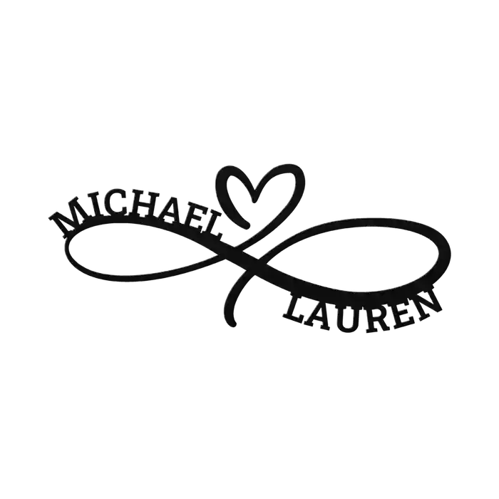 Michael & Lauren Infinity Heart Metal Sign