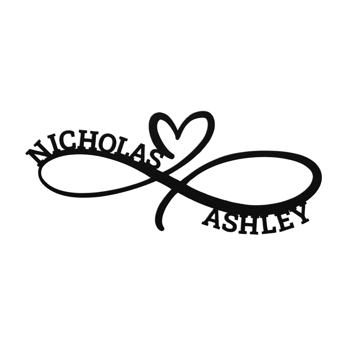 Nicholas & Ashley Infinity Heart Metal Sign