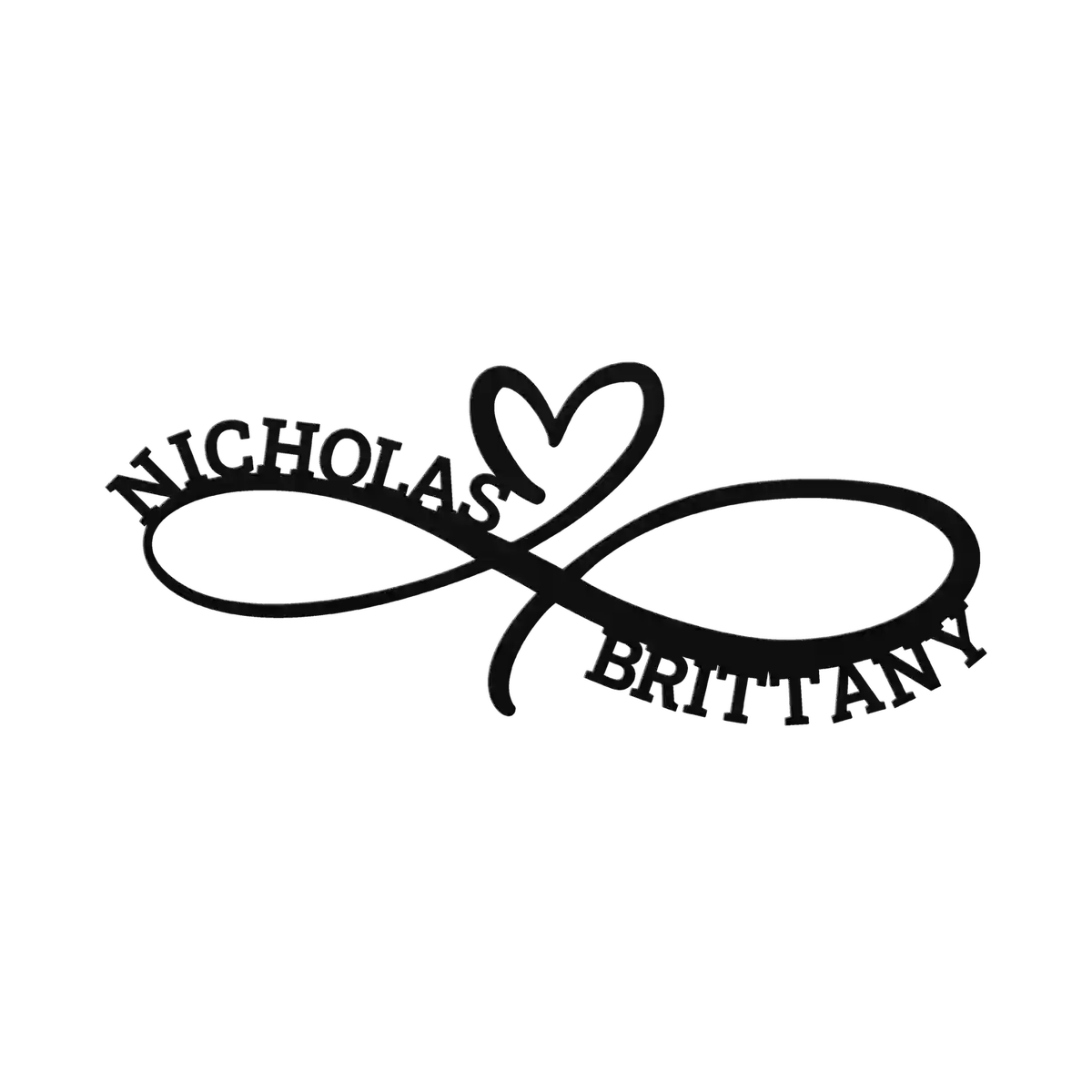 Nicholas & Brittany Infinity Heart Metal Sign