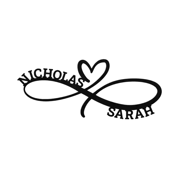 Nicholas & Sarah Infinity Heart Metal Sign