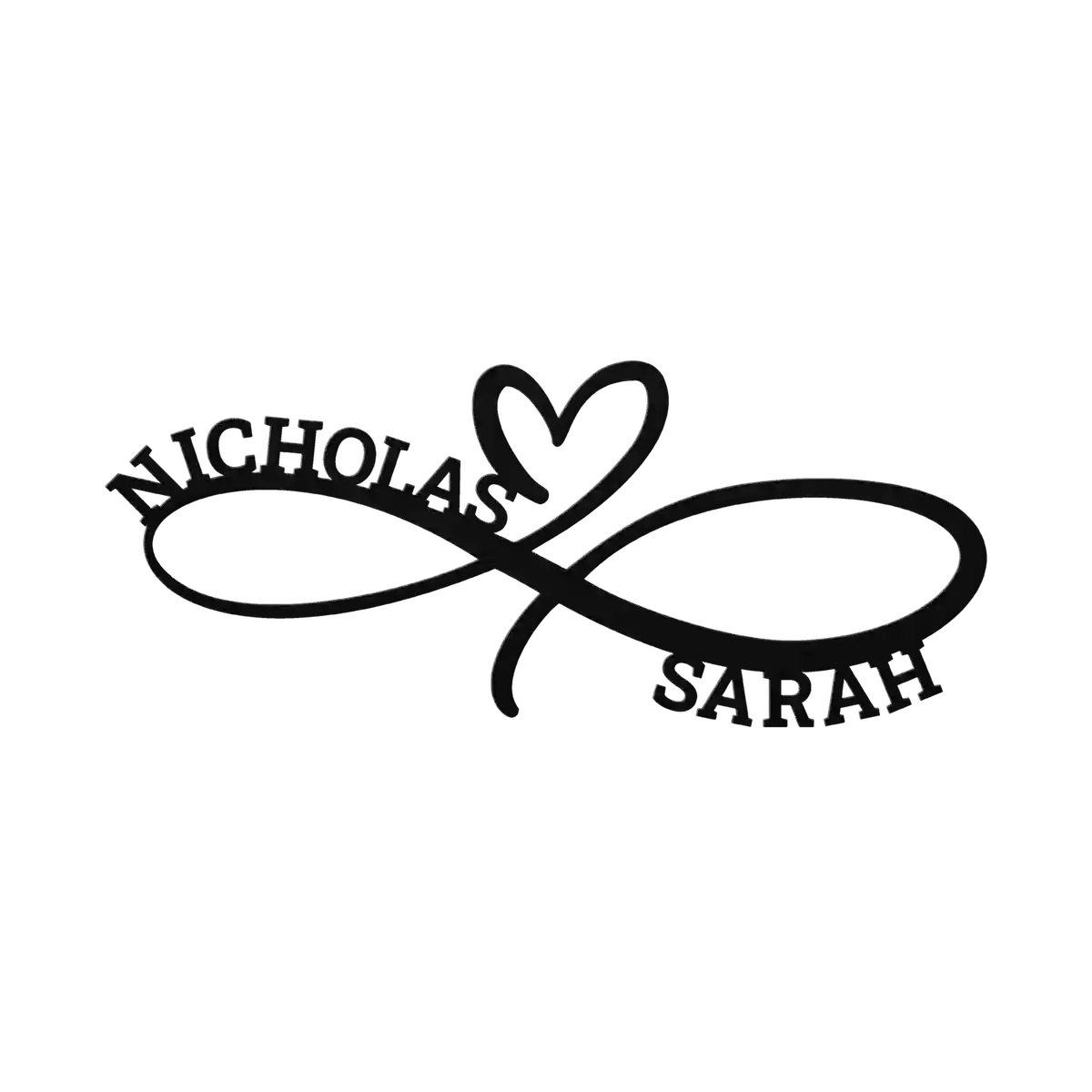 Nicholas & Sarah Infinity Heart Metal Sign