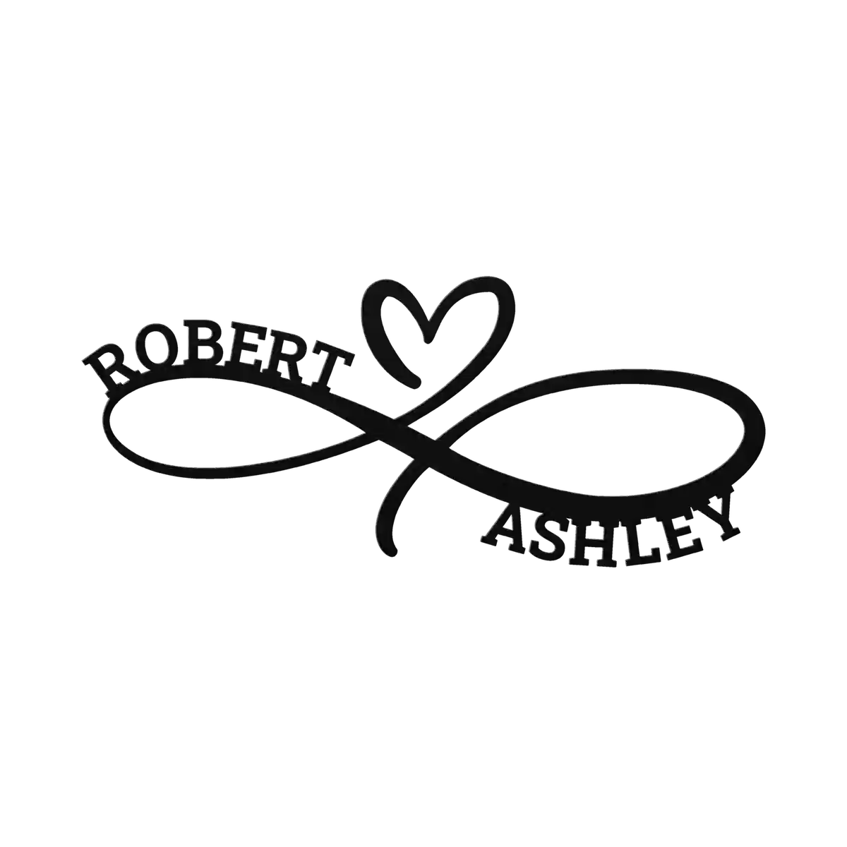Robert & Ashley Infinity Heart Metal Sign