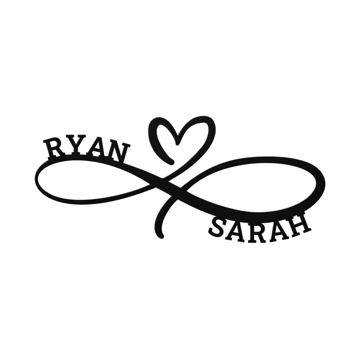 Ryan & Sarah Infinity Heart Metal Sign