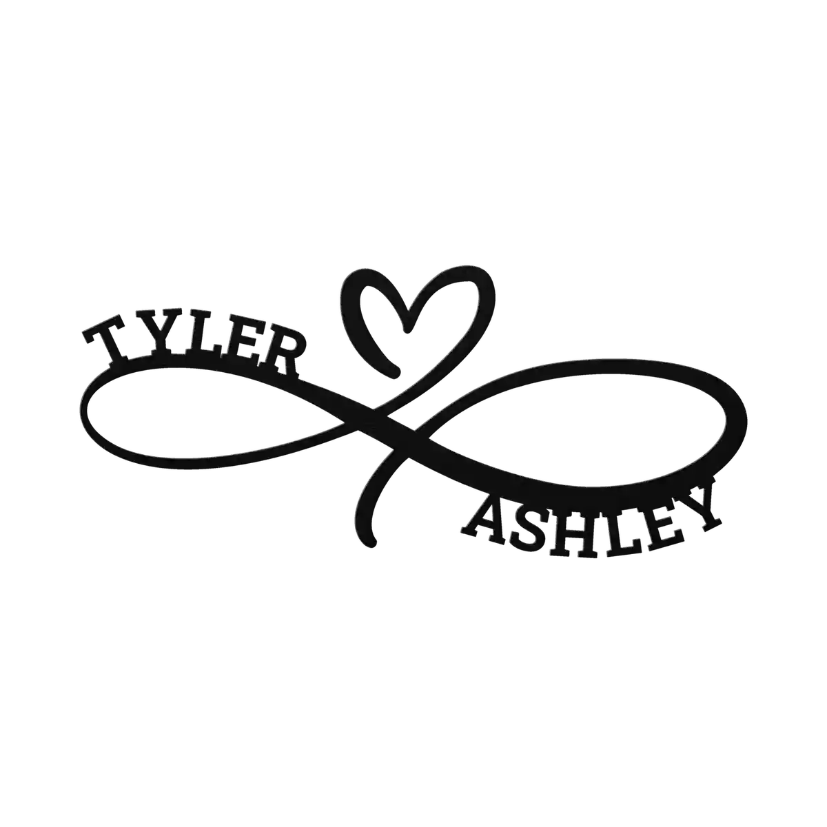 Tyler & Ashley Infinity Heart Metal Sign