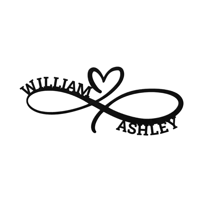William & Ashley Infinity Heart Metal Sign