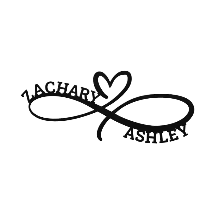 Zachary & Ashley Infinity Heart Metal Sign