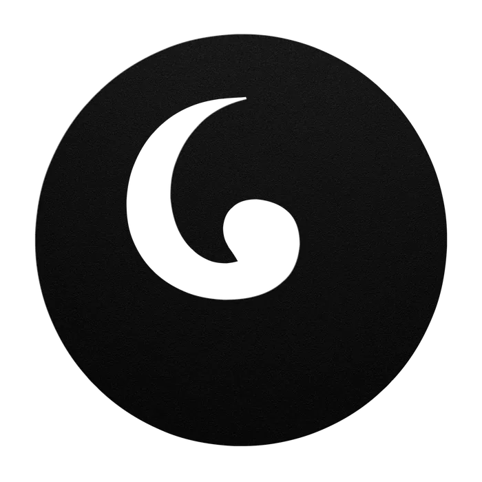Koru Crescent Spiral Metal Sign