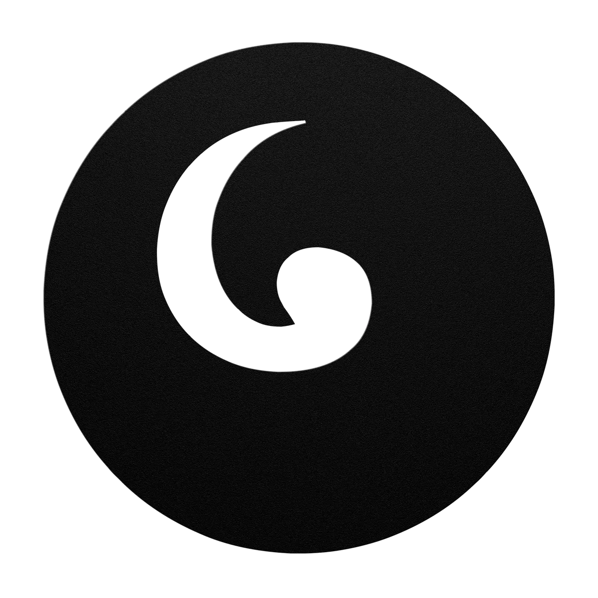 Koru Crescent Spiral Metal Sign
