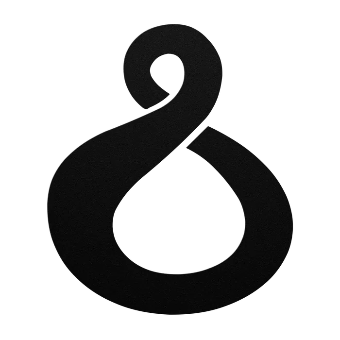 Koru Open Twist Metal Sign