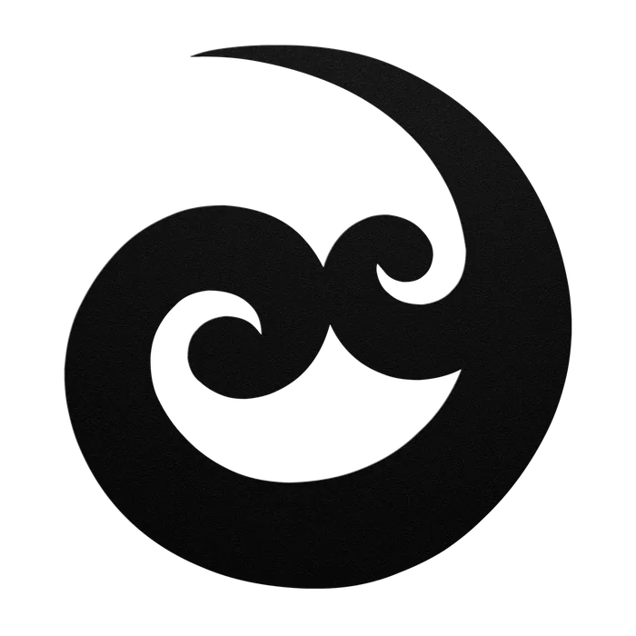 Koru Wave Curl Metal Sign