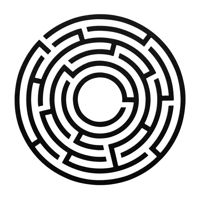 Labyrinth Concentric Rings Metal Sign