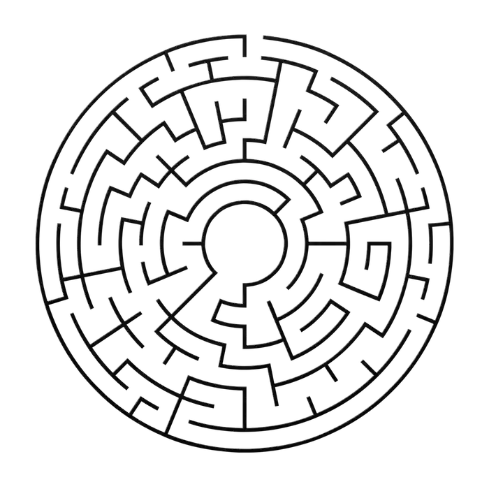 Labyrinth Crossed Paths Metal Sign