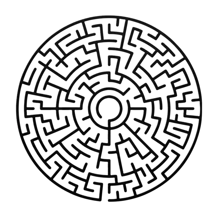 Labyrinth Dense Cells Metal Sign