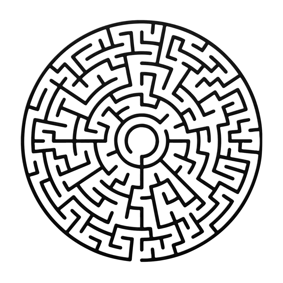 Labyrinth Dense Cells Metal Sign