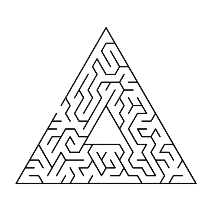 Labyrinth Diagonal Runs Metal Sign
