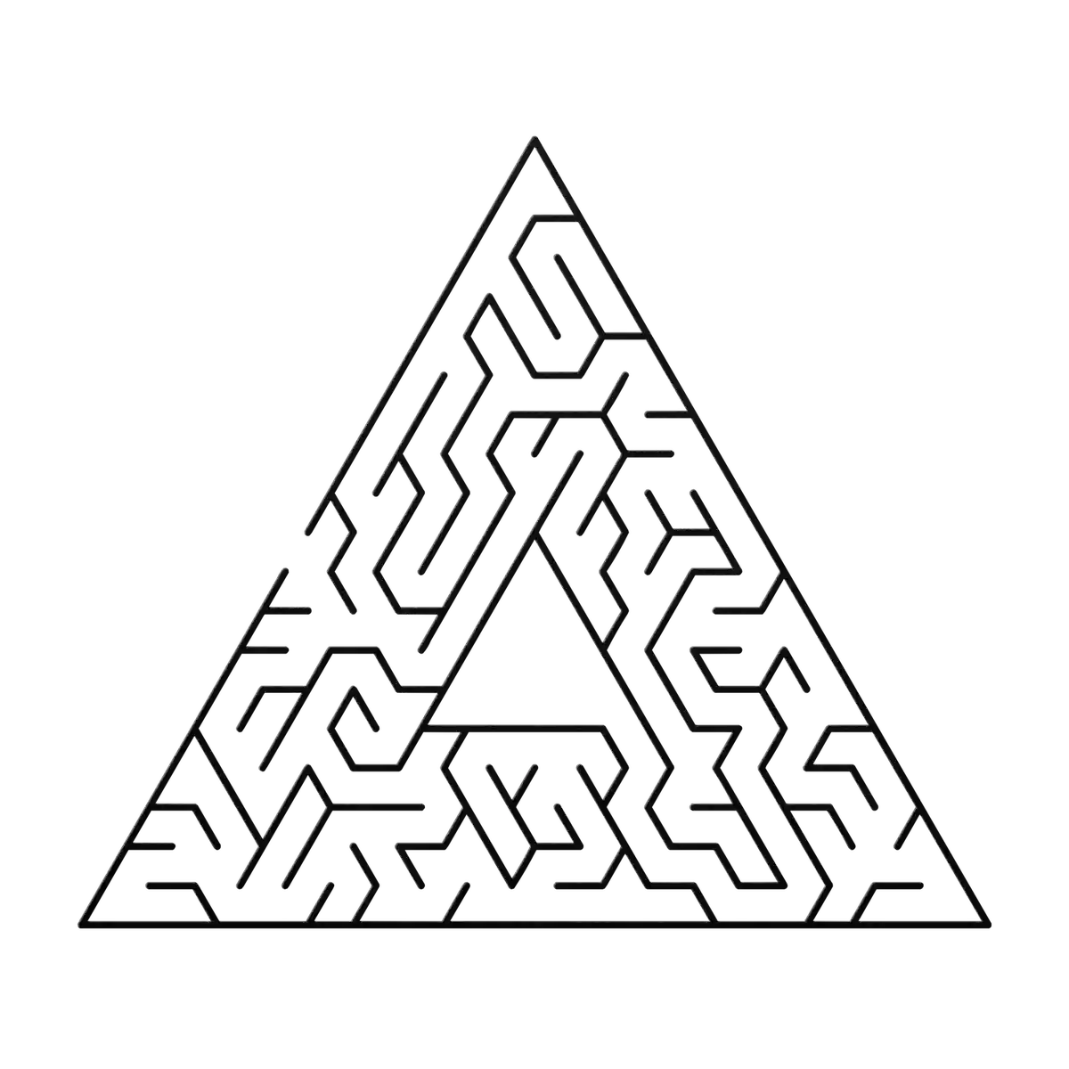 Labyrinth Diagonal Runs Metal Sign