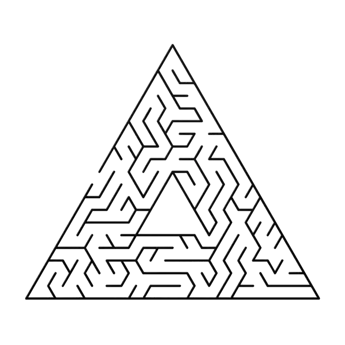 Labyrinth Folded Corridors Metal Sign