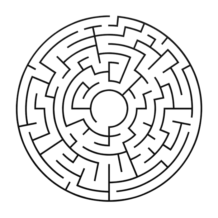 Labyrinth Plumb Line Metal Sign