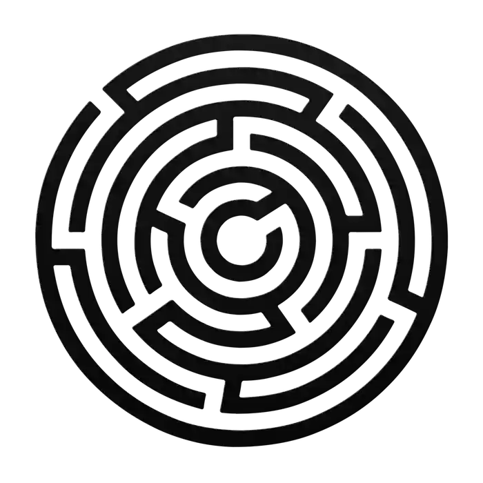 Labyrinth Spiral Core Metal Sign