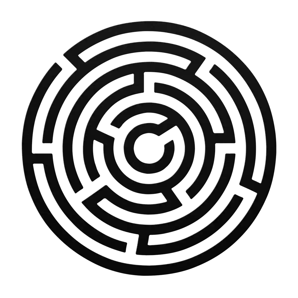 Labyrinth Spiral Core Metal Sign