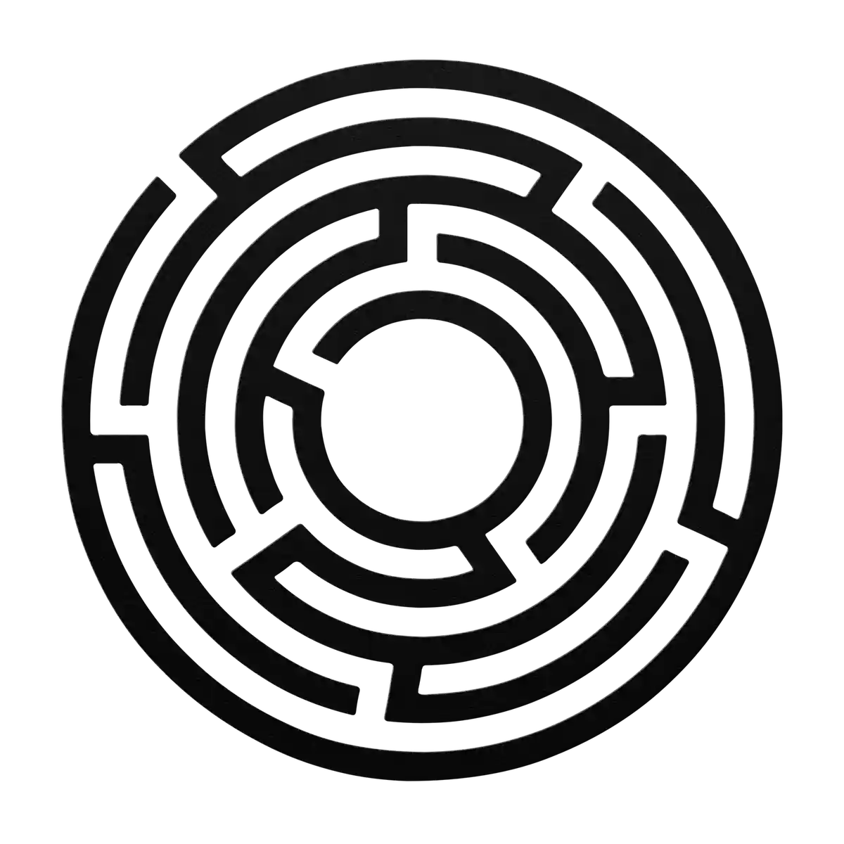 Labyrinth Stepped Rings Metal Sign