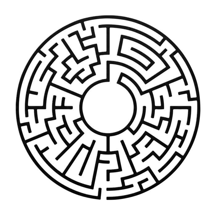 Labyrinth Wide Center Metal Sign
