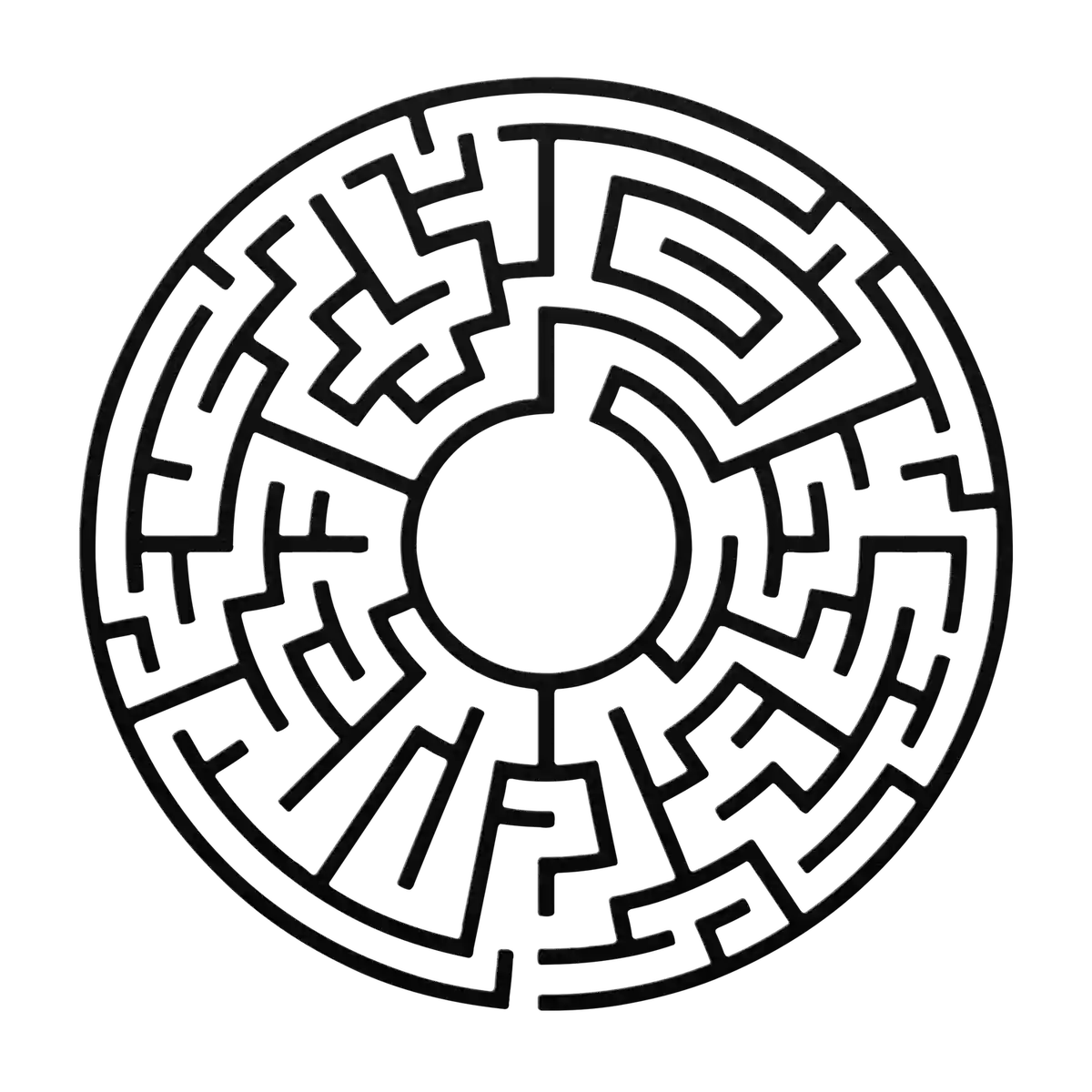 Labyrinth Wide Center Metal Sign