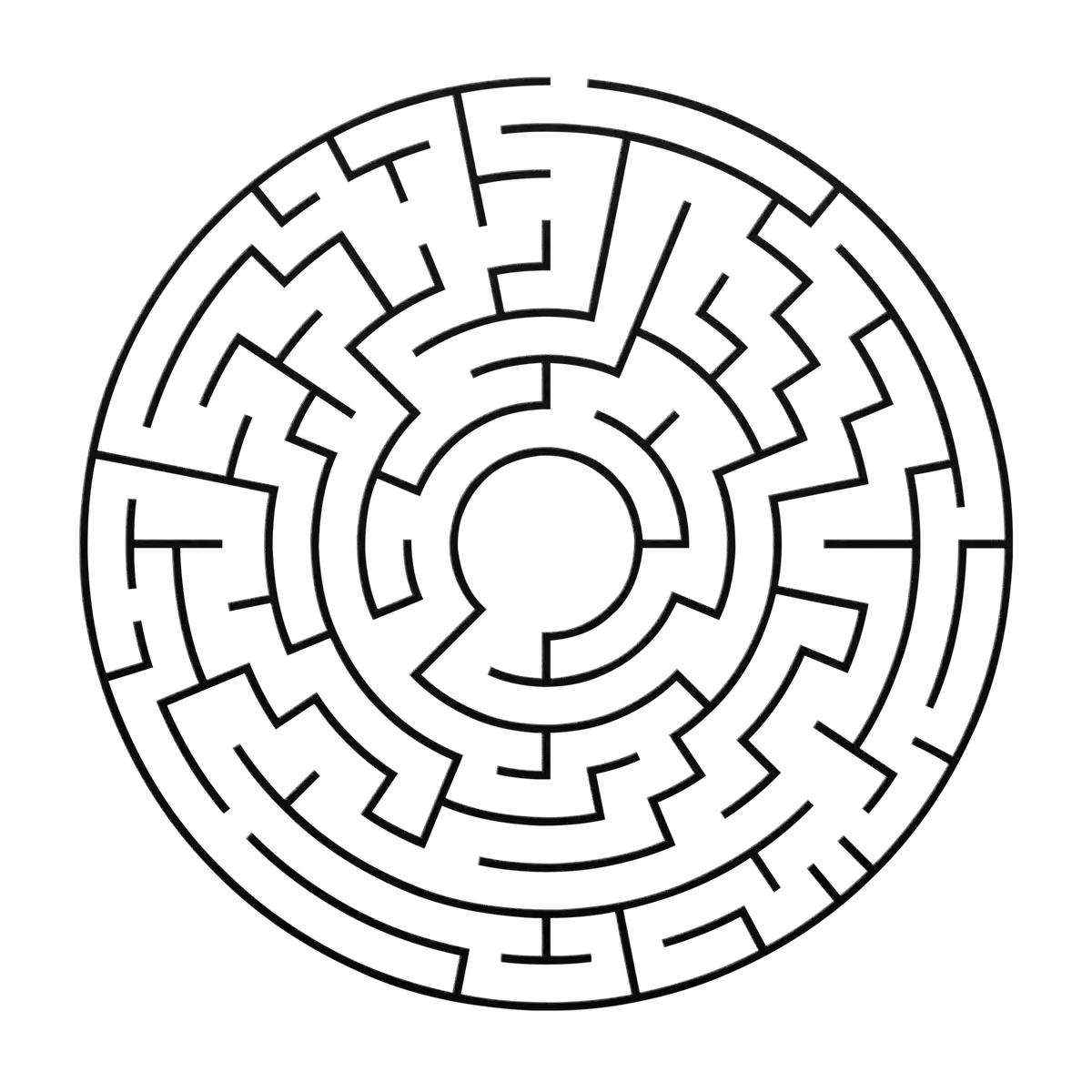 Labyrinth Winding Rings Metal Sign