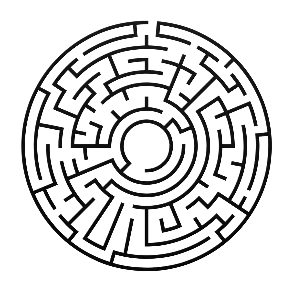 Labyrinth Zigzag Spokes Metal Sign