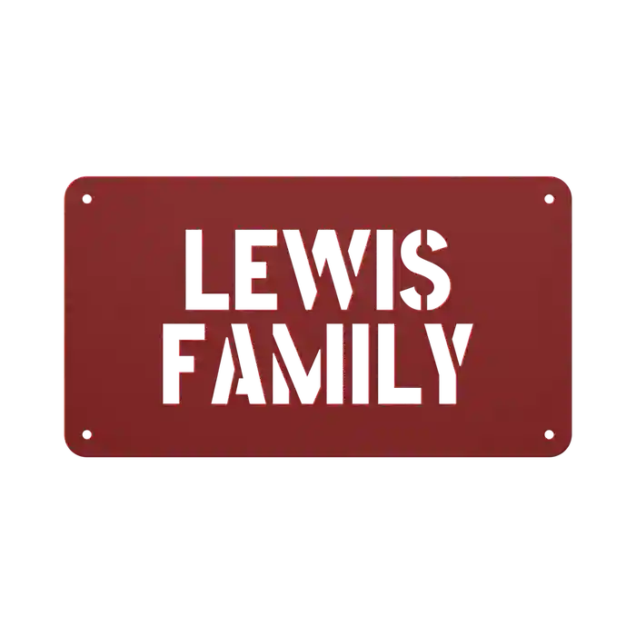 Lewis Family Name Sign