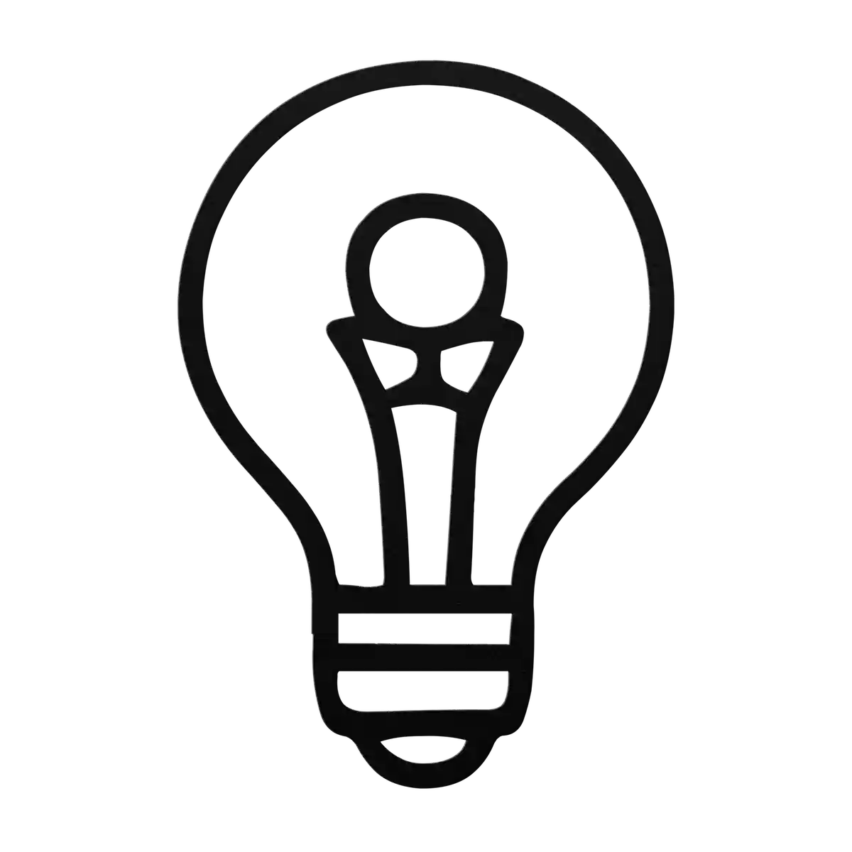 Light Bulb Ball Top Filament Metal Sign