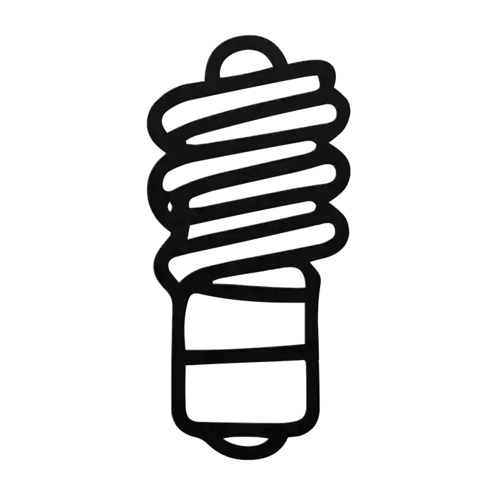 Light Bulb Banded Spiral Metal Sign