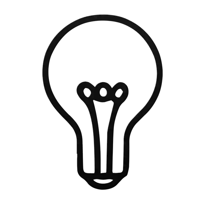 Light Bulb Curled Filament Metal Sign