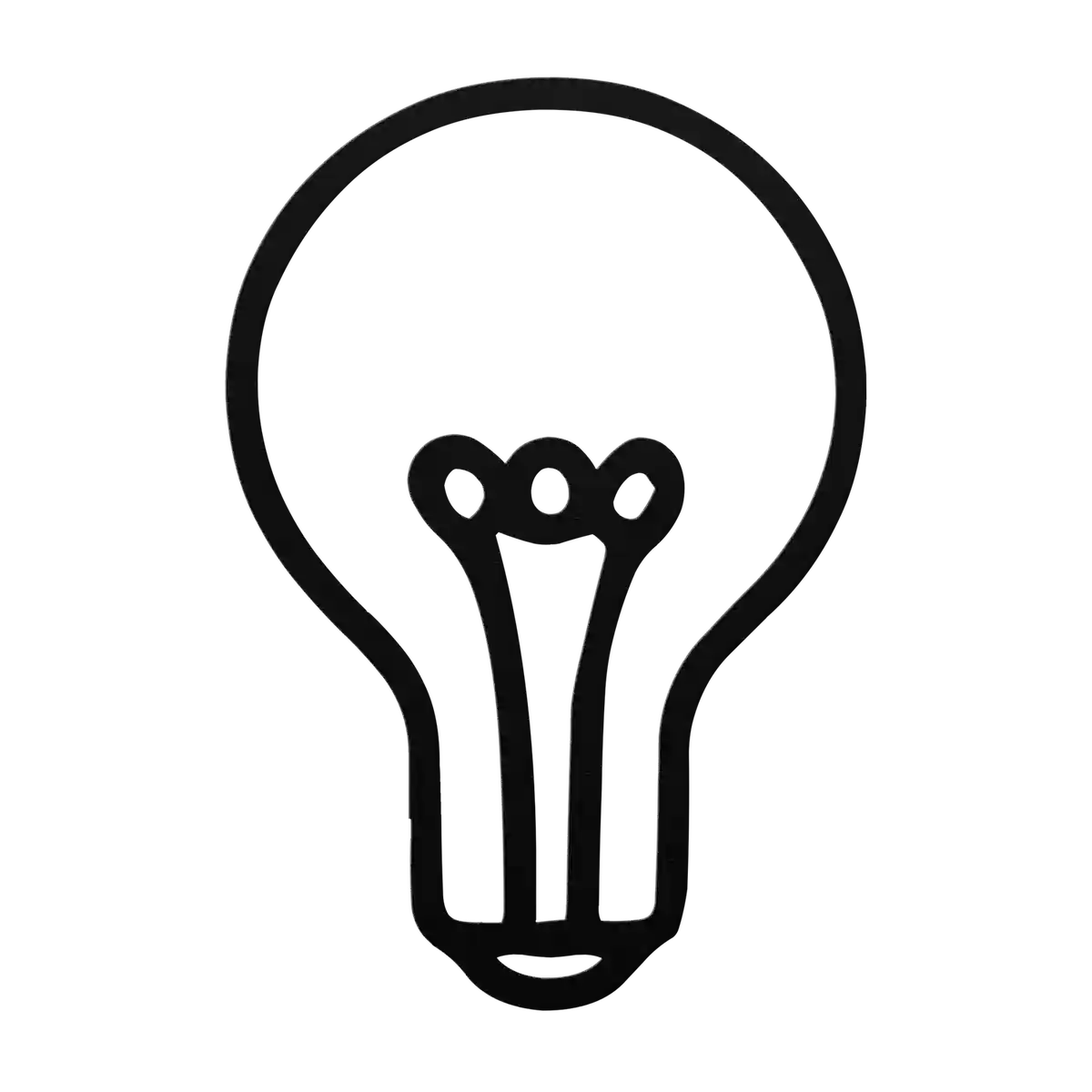Light Bulb Curled Filament Metal Sign