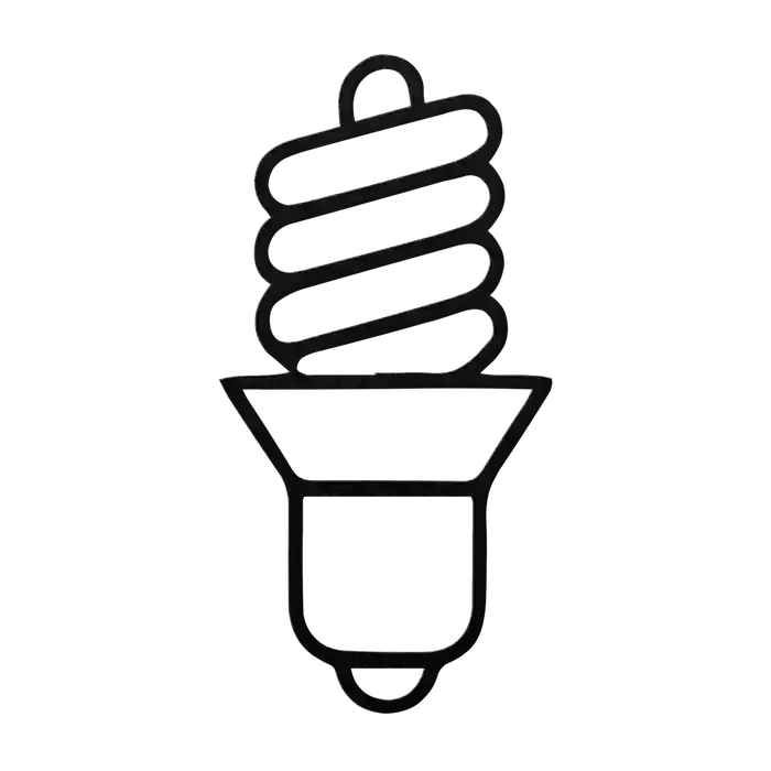 Light Bulb Flared Spiral Metal Sign